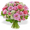 Букет из смешанных цветов в розово-белых тонах